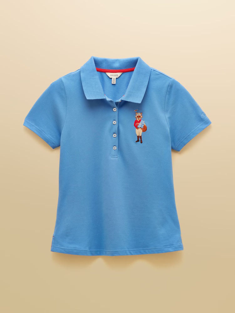 Joules Jonty Fox Blue Slim Fit Cotton Pique Polo Shirt