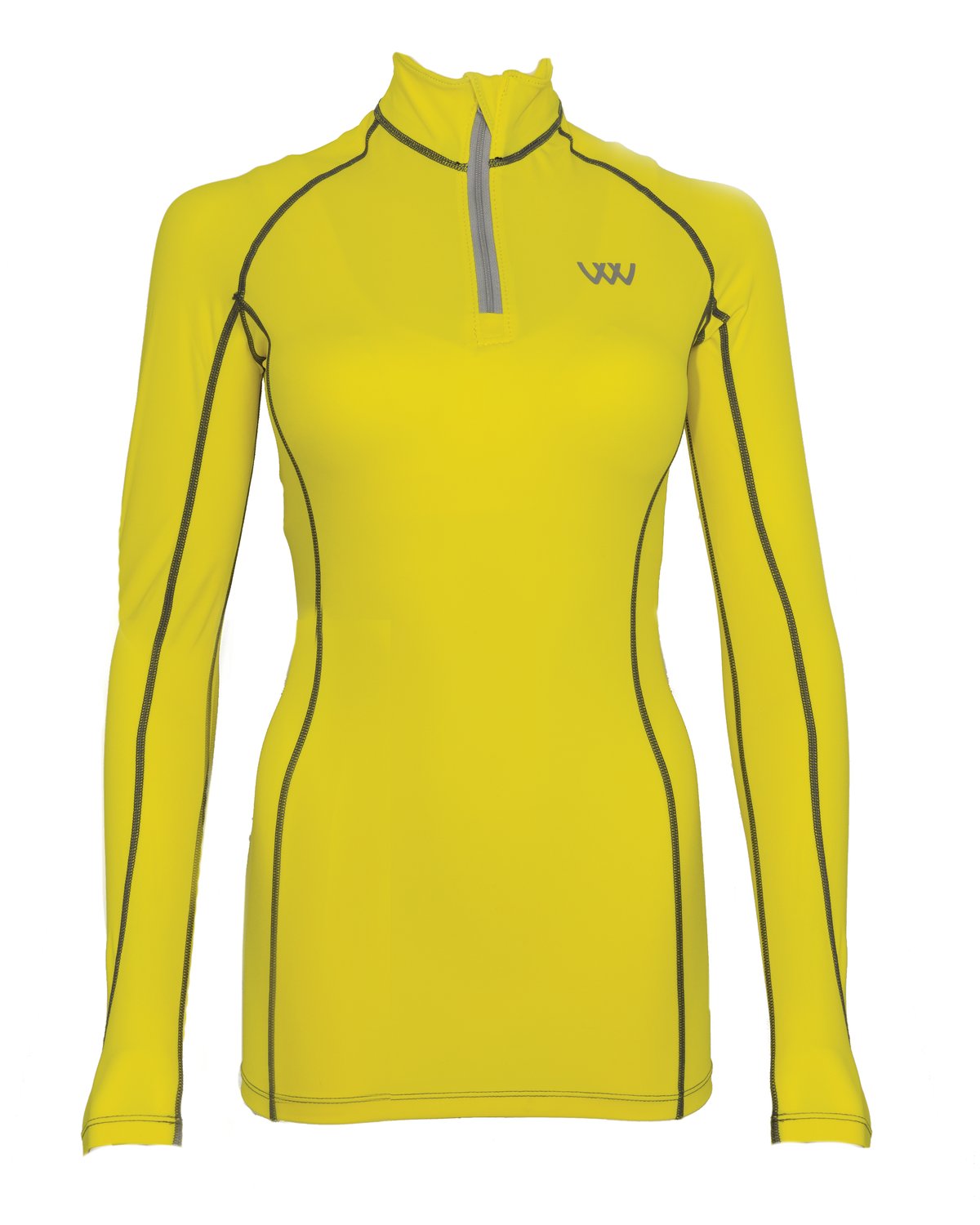Woof Wear Sunshine Yellow Performance Riding Shirt: Long Sleeve, Breathable, UPF 30+