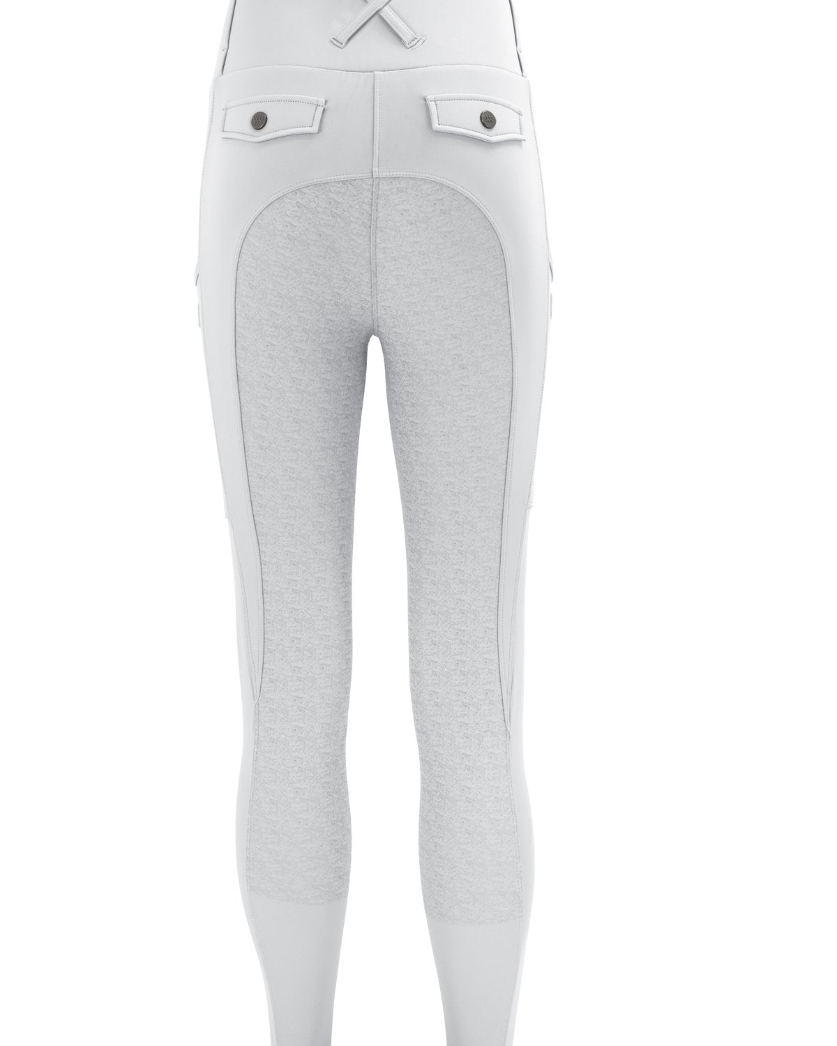 WOOF WEAR COMPETITION RIDING TIGHTS WHITE: Equestrian Riding Tights, High Waist, Water Repellent, and Breathable for Competitions.