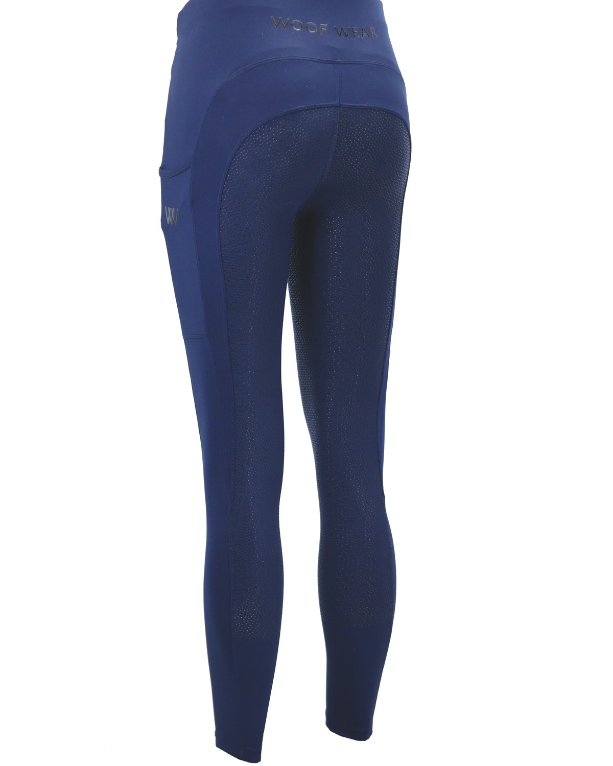 Woof Wear Young Rider Pro Navy Riding Tights with Silicone Full Seat and Phone Pocket - Equestrian Apparel