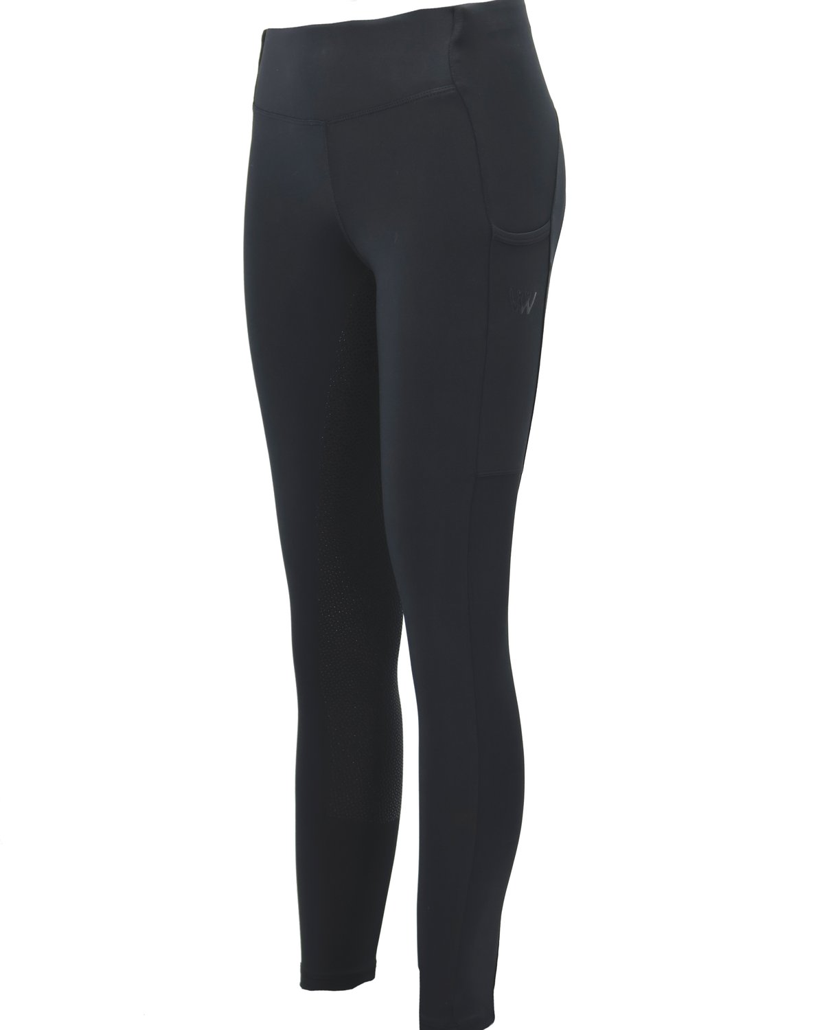 Woof Wear Young Rider Pro Tights Black - Equestrian Riding Leggings with Pockets for Kids & Teens