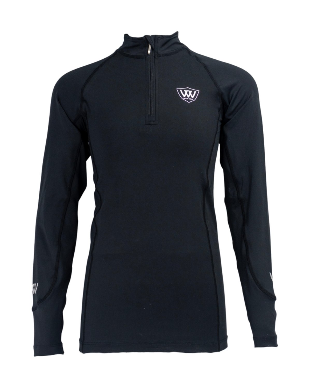 Woof Wear Young Rider Black Tech Shirt. Breathable iFlex fabric with UPF 30+ protection. Available at Equiflair.