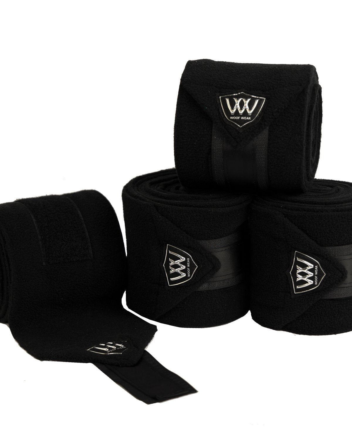 WOOF WEAR Vision Polo Bandages - Black - 4 Pack - Fleece Horse Leg Wraps