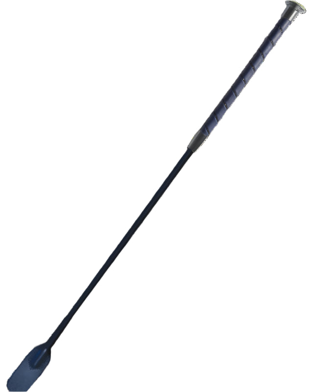 Woof Wear Stealth Navy Riding Whip: Black Leather Grip, Equestrian Crop, Horse Riding Accessory