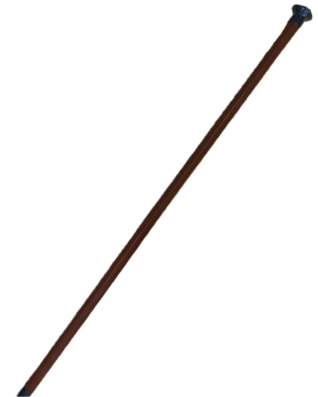 Woof Wear Chocolate Show Cane - Equestrian Riding Stick - Faux Leather & Gunmetal Trim