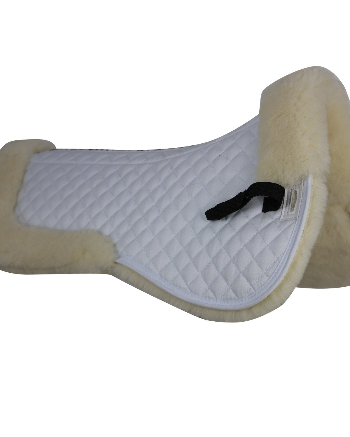 WOOF WEAR Sheepskin Half Pad - White Horse Saddle Pad. High Wither Design for Equestrian Comfort & Protection
