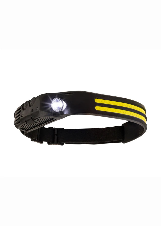 WOOF WEAR LED Head Torch Black - Equestrian Riding Light, Hands-Free, Adjustable, Durable
