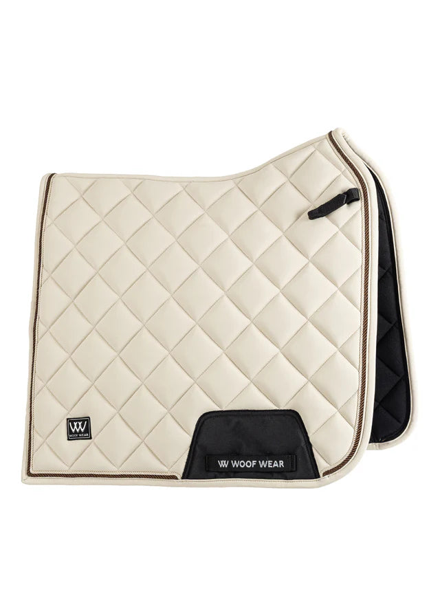 Woof Wear Vision Aura Dressage Saddle Pad - Stone Color - Quilted Design - Horse Riding Comfort & Performance