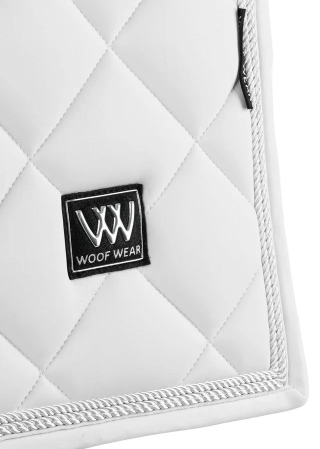 WOOF WEAR Vision Aura White Dressage Saddle Pad: Quilted, Ergonomic, Close-Contact - Horse Riding Equestrian