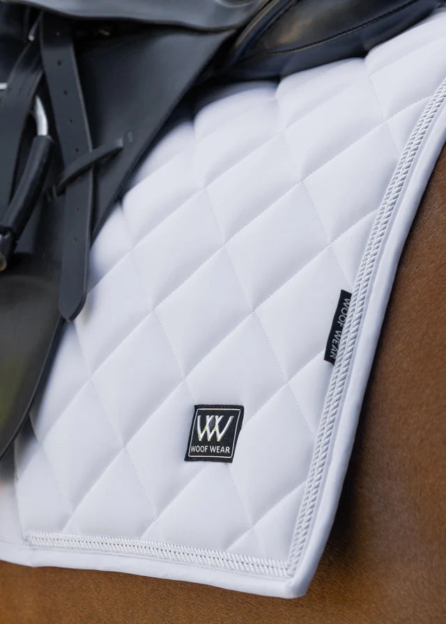 Woof Wear Vision Aura White Dressage Saddle Pad - High Quality Horse Riding Equipment, equestrian supplies, white saddle pad.
