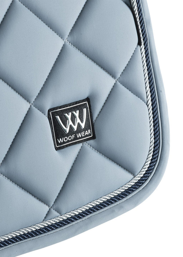 WOOF WEAR VISION AURA Close Contact Saddle Pad Steel Blue: Quilted Equestrian Pad with Rope Binding
