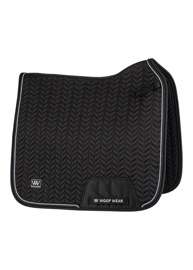WOOF WEAR Herringbone Dressage Saddle Pad - Black | Equestrian Horse Riding Pad