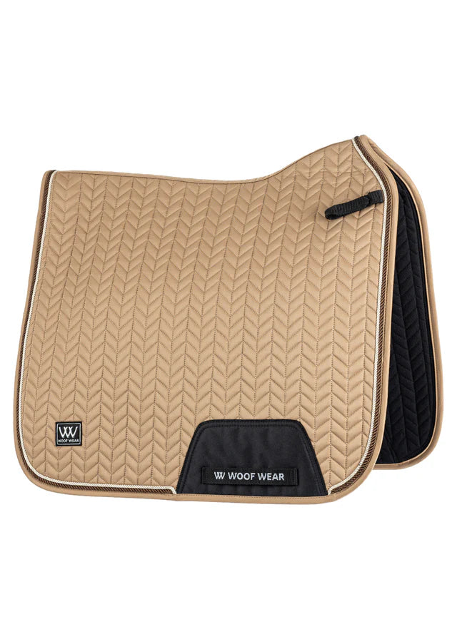 Woof Wear Herringbone Dressage Saddle Pad - Caramel. High-Performance Horse Riding Equestrian Pad