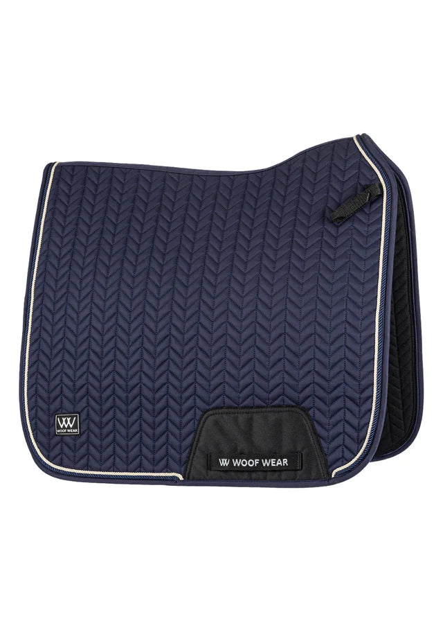 Woof Wear Herringbone Dressage Saddle Pad - Navy - Horse Riding - Equiflair