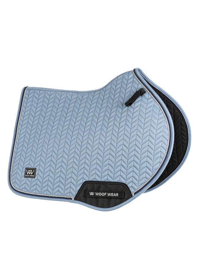 WOOF WEAR Herringbone Saddle Pad - Steel Blue Close Contact Equestrian Pad