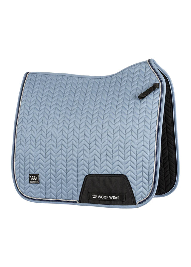 WOOF WEAR Herringbone Dressage Saddle Pad Steel Blue | Horse Riding Equestrian Gear | Equiflair