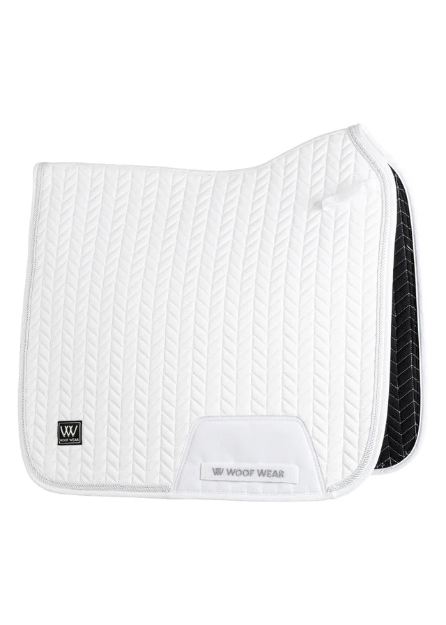 WOOF WEAR Herringbone White Dressage Saddle Pad | Horse Riding Equipment