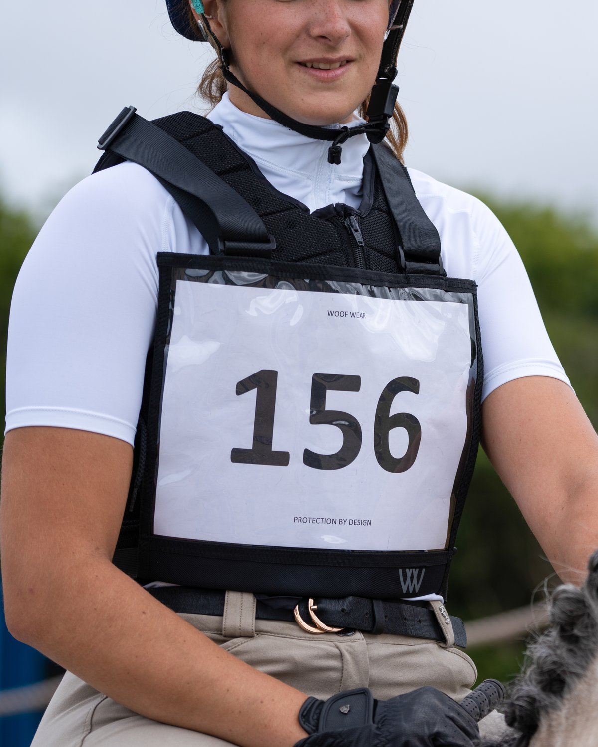 WOOF WEAR Event Number Bib Black - Horse Riding Competitor with Bib Number 156