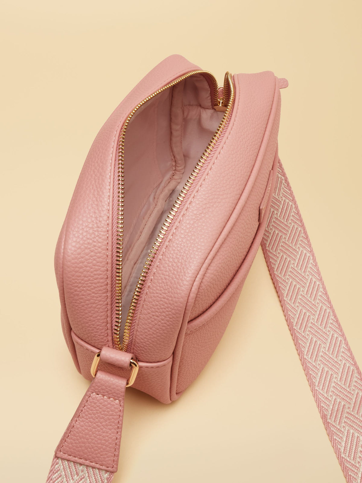 Pink Joules Trent Faux Leather Crossbody Bag with Adjustable Webbing Strap