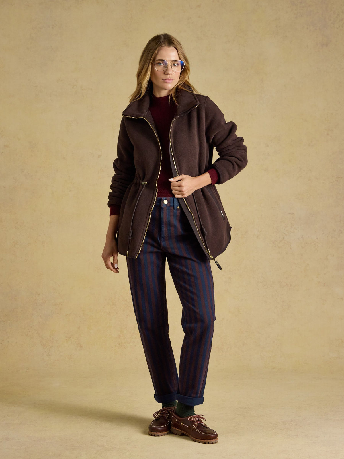 Women's Joules Longline Funnel Neck Fleece Jacket