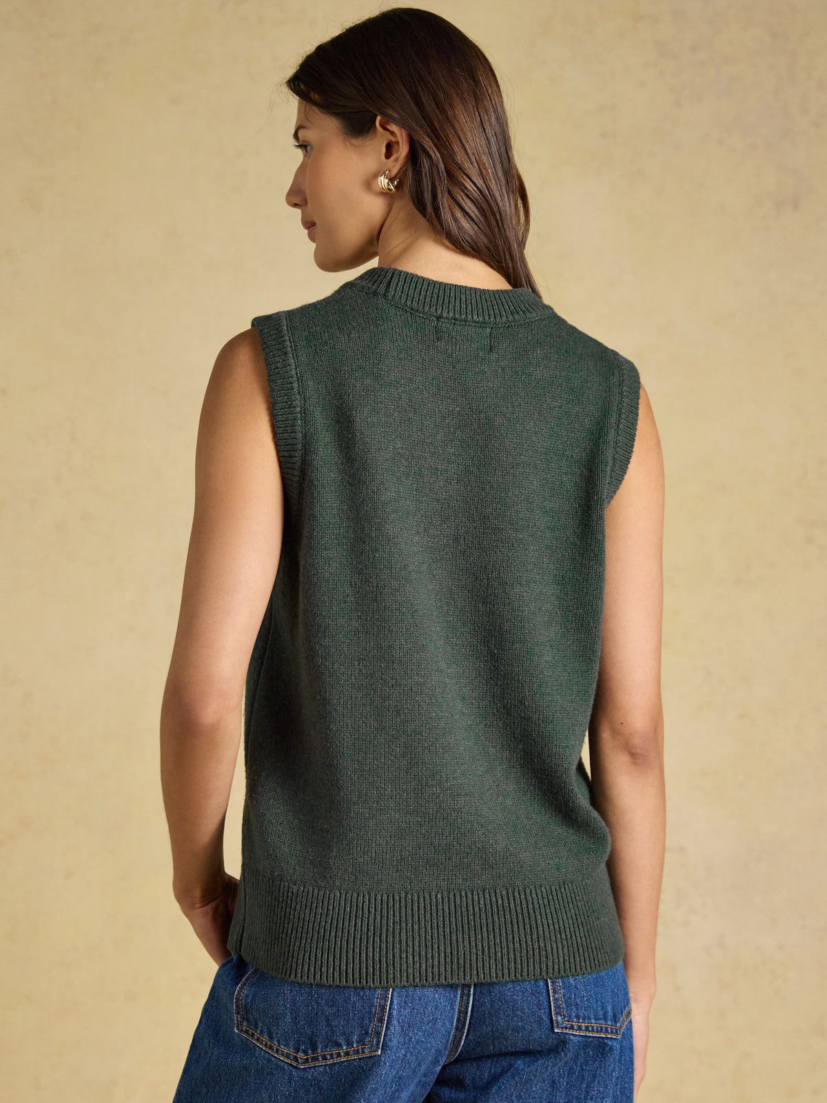 Women's Joules Jonty Fox Green Knitted Vest
