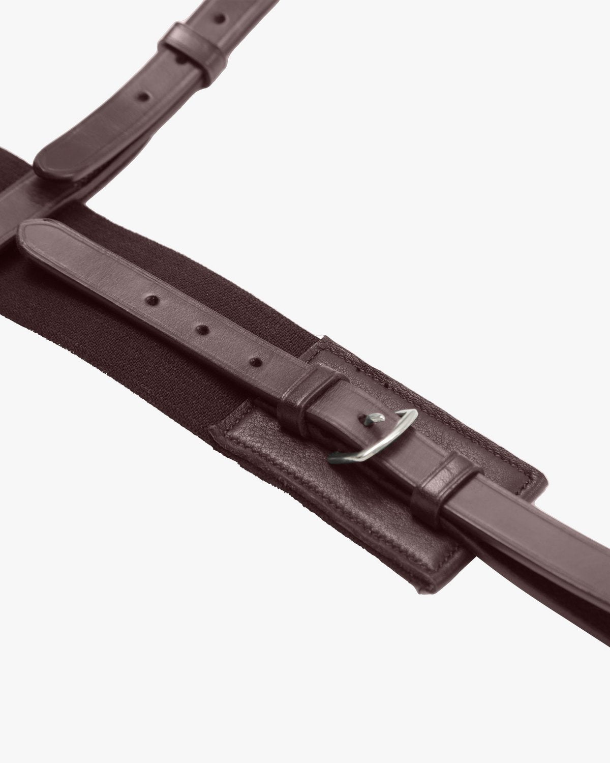 Premier Equine Zimella Brown Elastic Leather Horse Breastgirth - Adjustable & High Quality