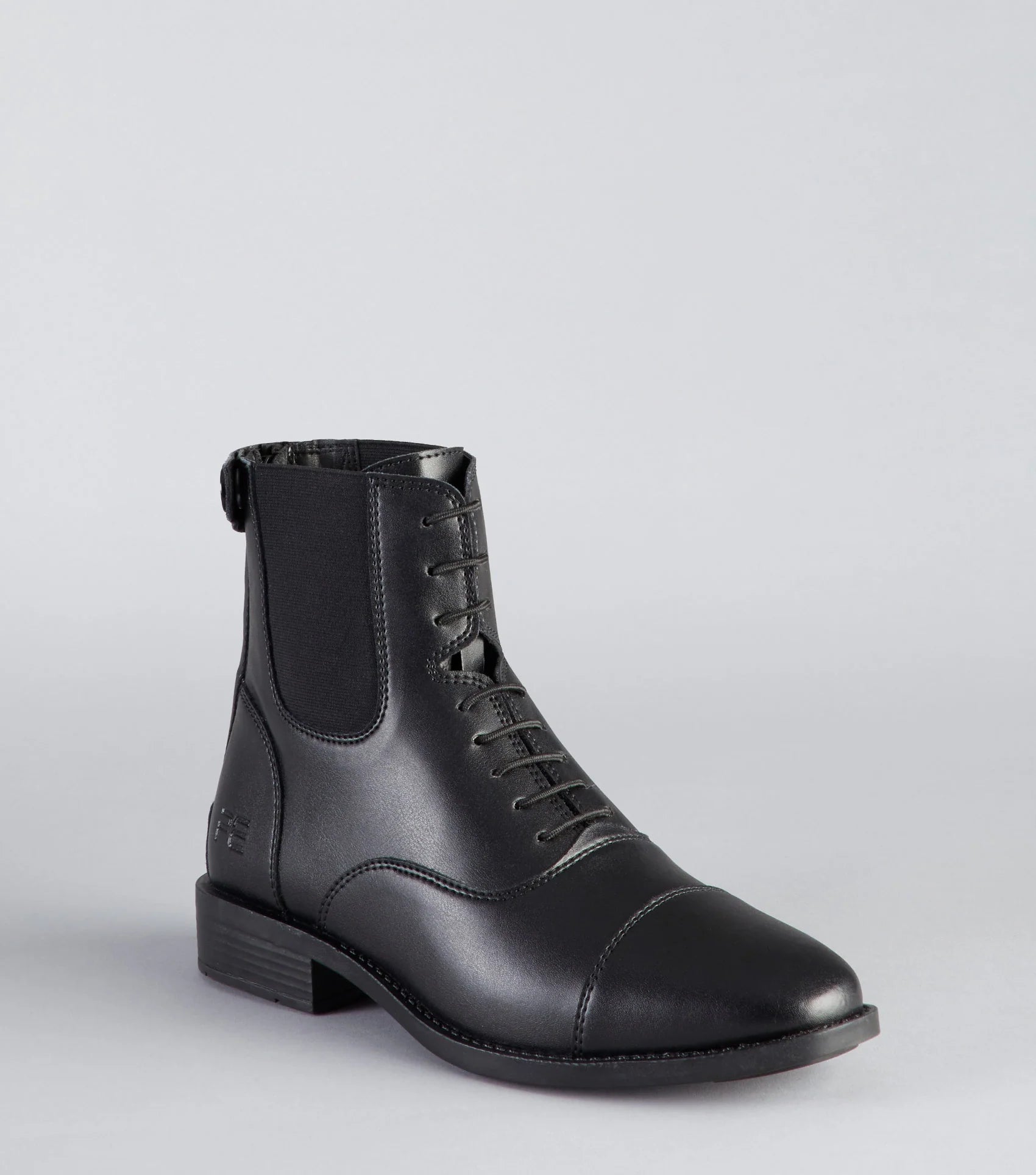 PREMIER EQUINE Acento Black Synthetic Paddock Boot - Durable riding boots for daily yard work & riding outings.