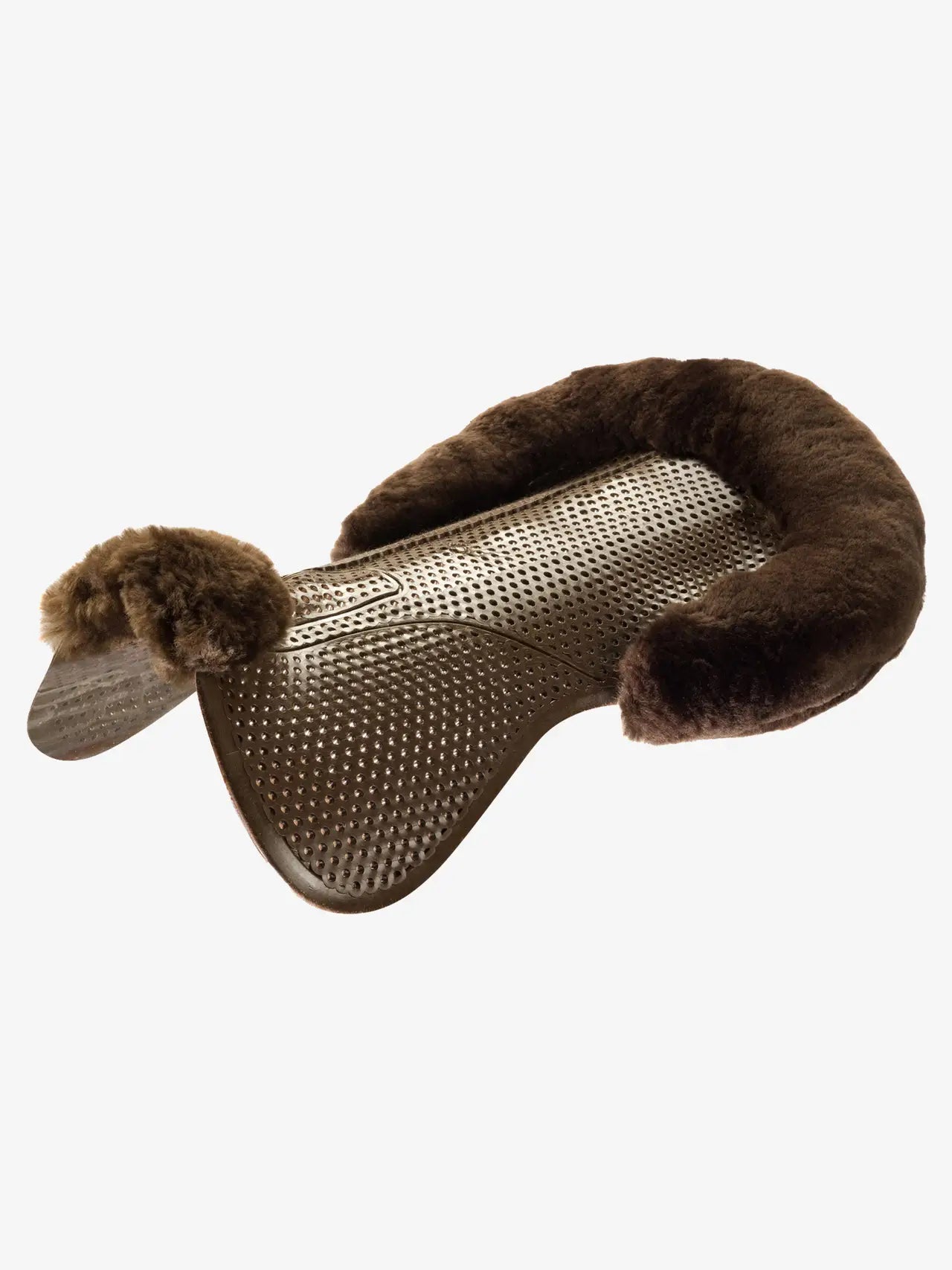 LeMieux Just Gel Lambskin Half Pad in Brown - Therapeutic Horse Saddle Pad with Sheepskin for Comfort & Shock Absorption