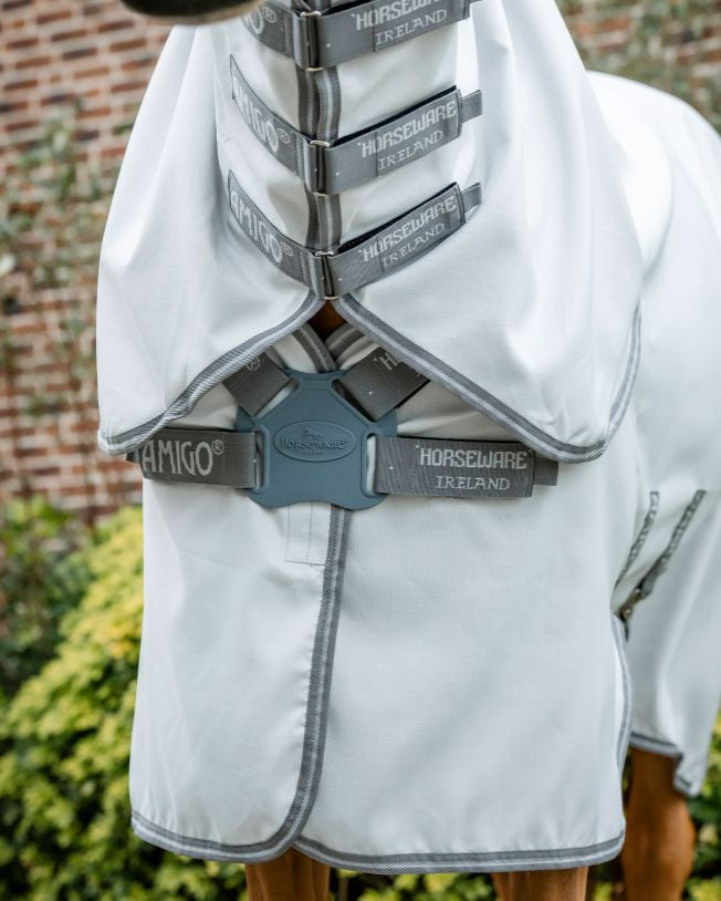 HORSEWARE AMIGO Ripstop Hoody: Silver/Grey Horse Rug for UV & Fly Protection | Equiflair