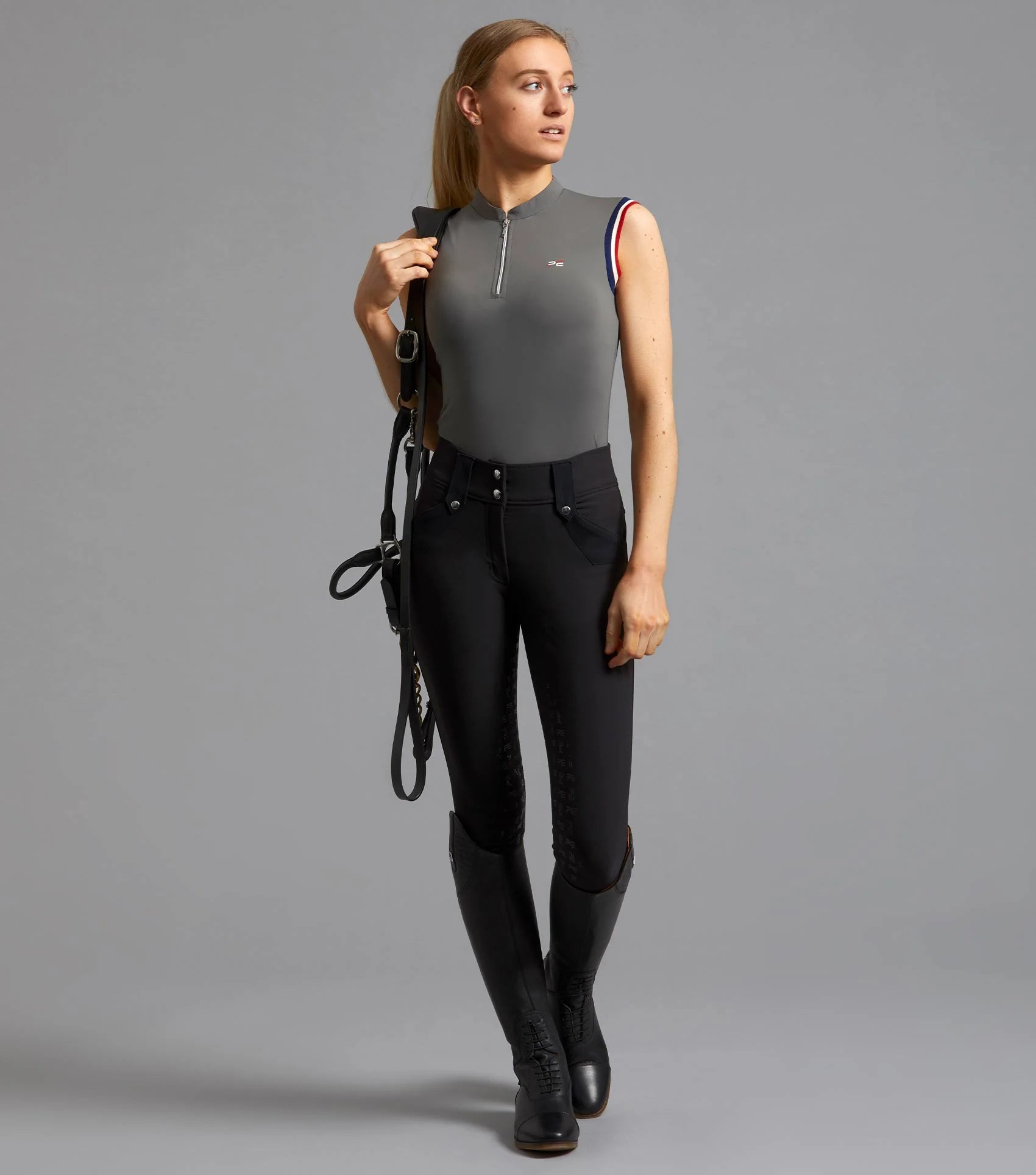 Premier Equine Alito Anthracite Sleeveless Riding Top | Ladies Equestrian Apparel
