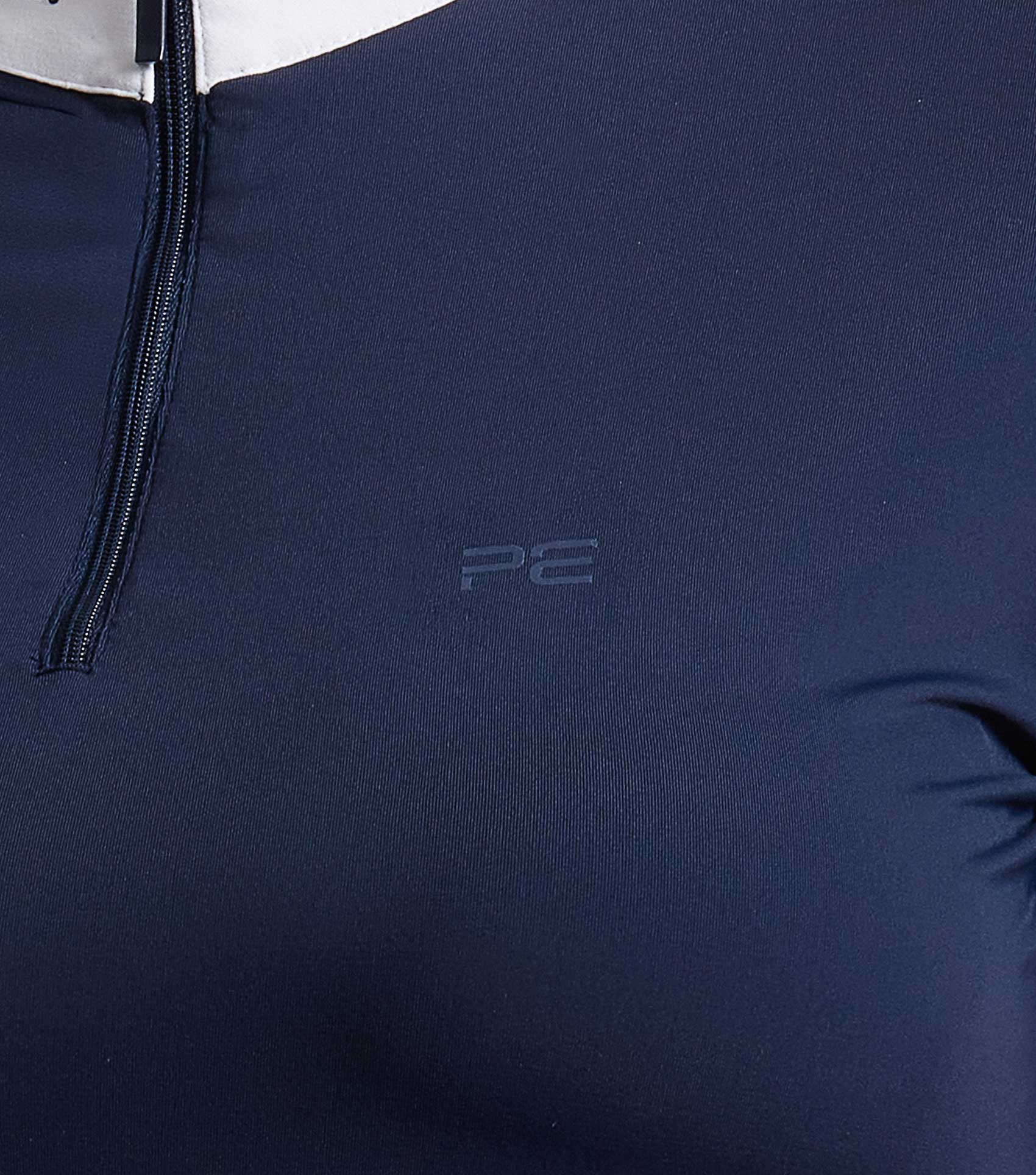Premier Equine Andria Navy Riding Top: Women's Short Sleeve, Moisture-Wicking Equestrian Apparel