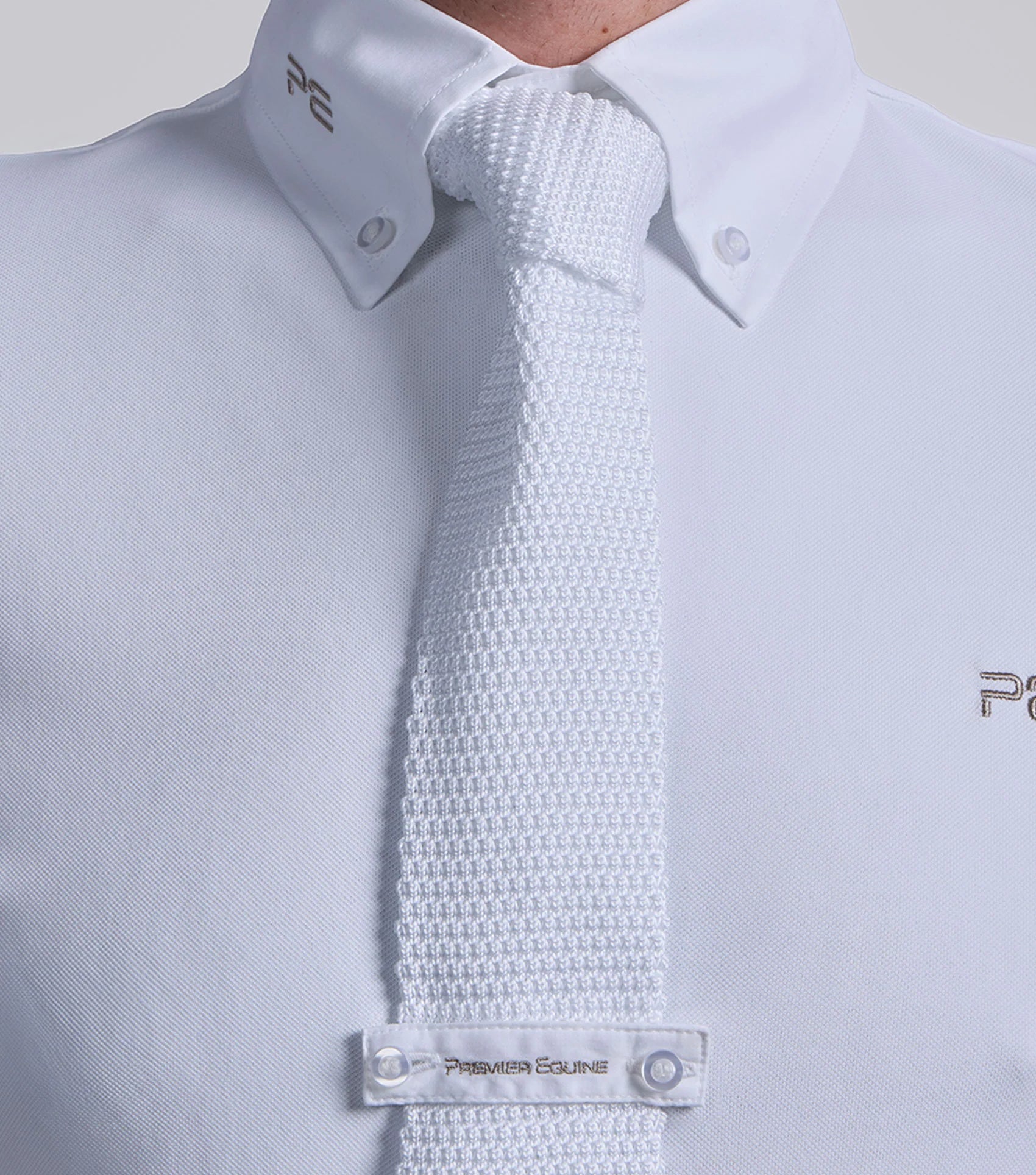 Premier Equine Antonio Men's White Short Sleeve Show Shirt with Tie | Equestrian Apparel