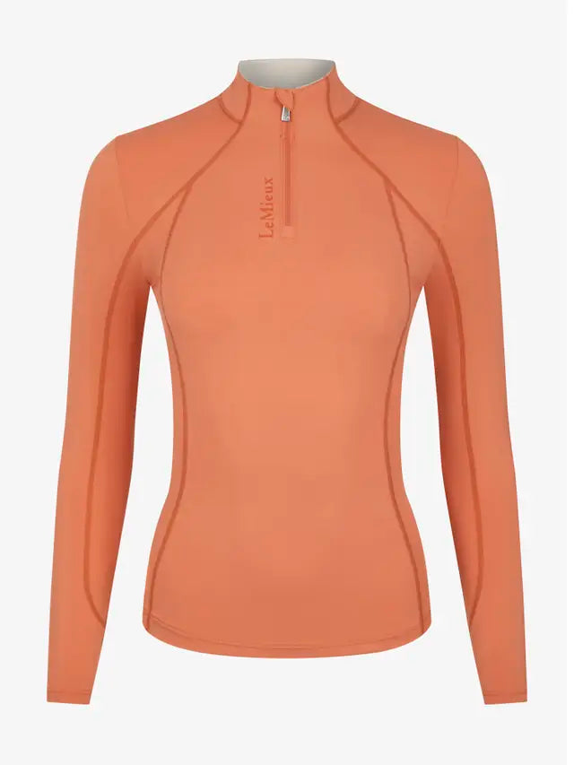 Lemieux Apricot Base Layer | Riding Apparel | UV50+ Quarter Zip Top | Equiflair