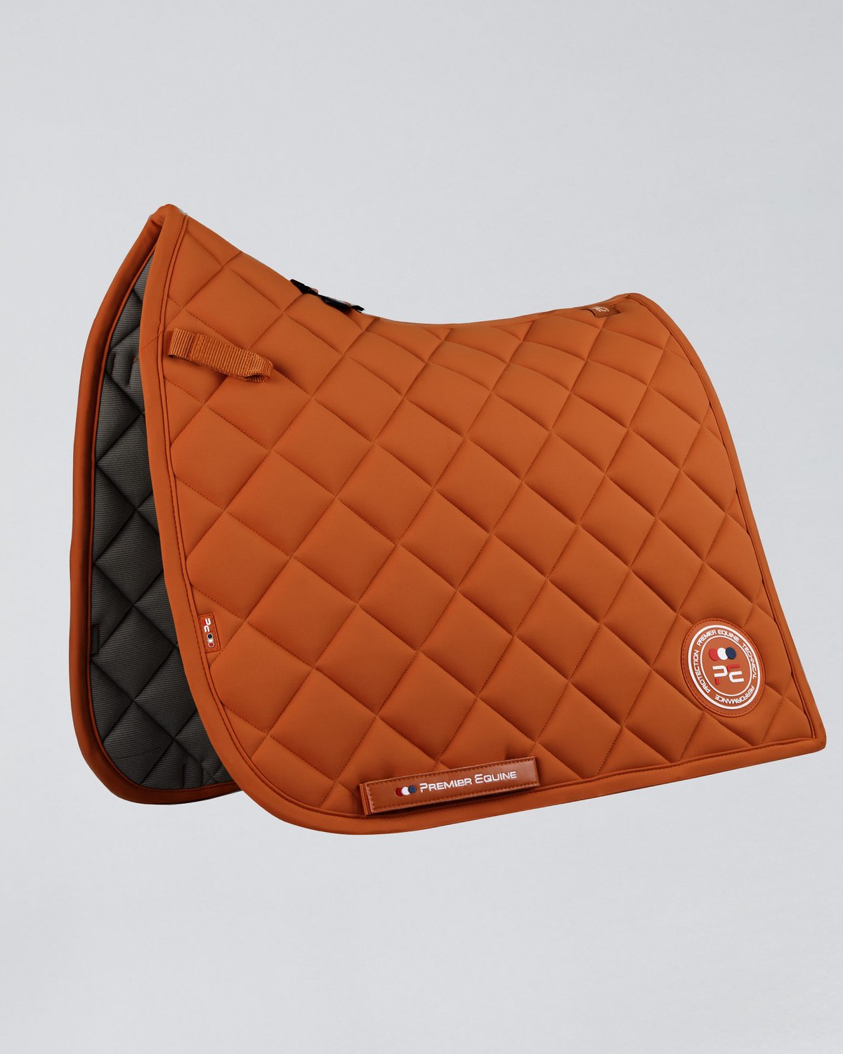 PREMIER EQUINE Atlas Dressage Square - Burnt Orange Saddle Pad for Horse Riding