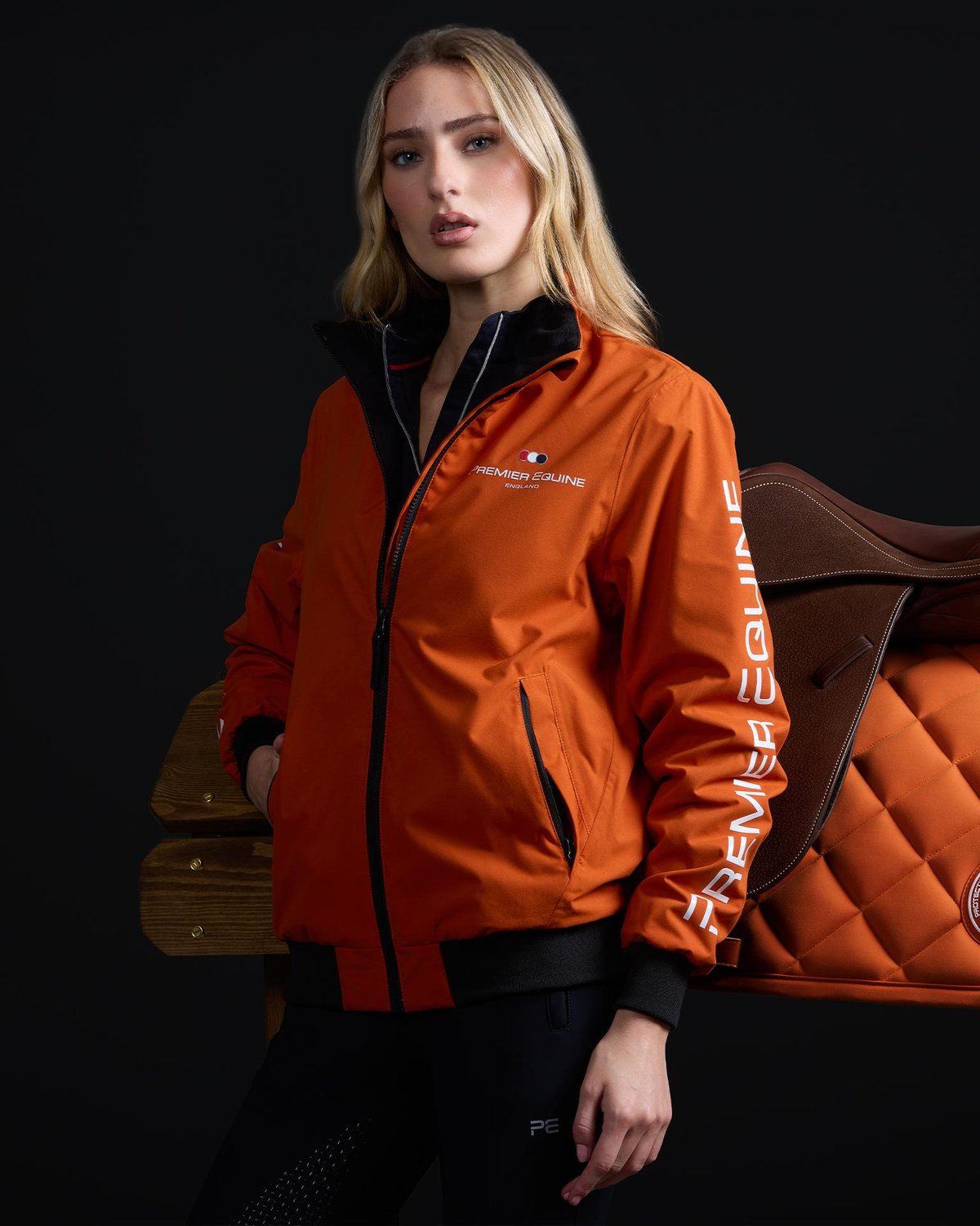 Premier Equine Orange Jacket: Stylish Equestrian Apparel for Women | Equiflair