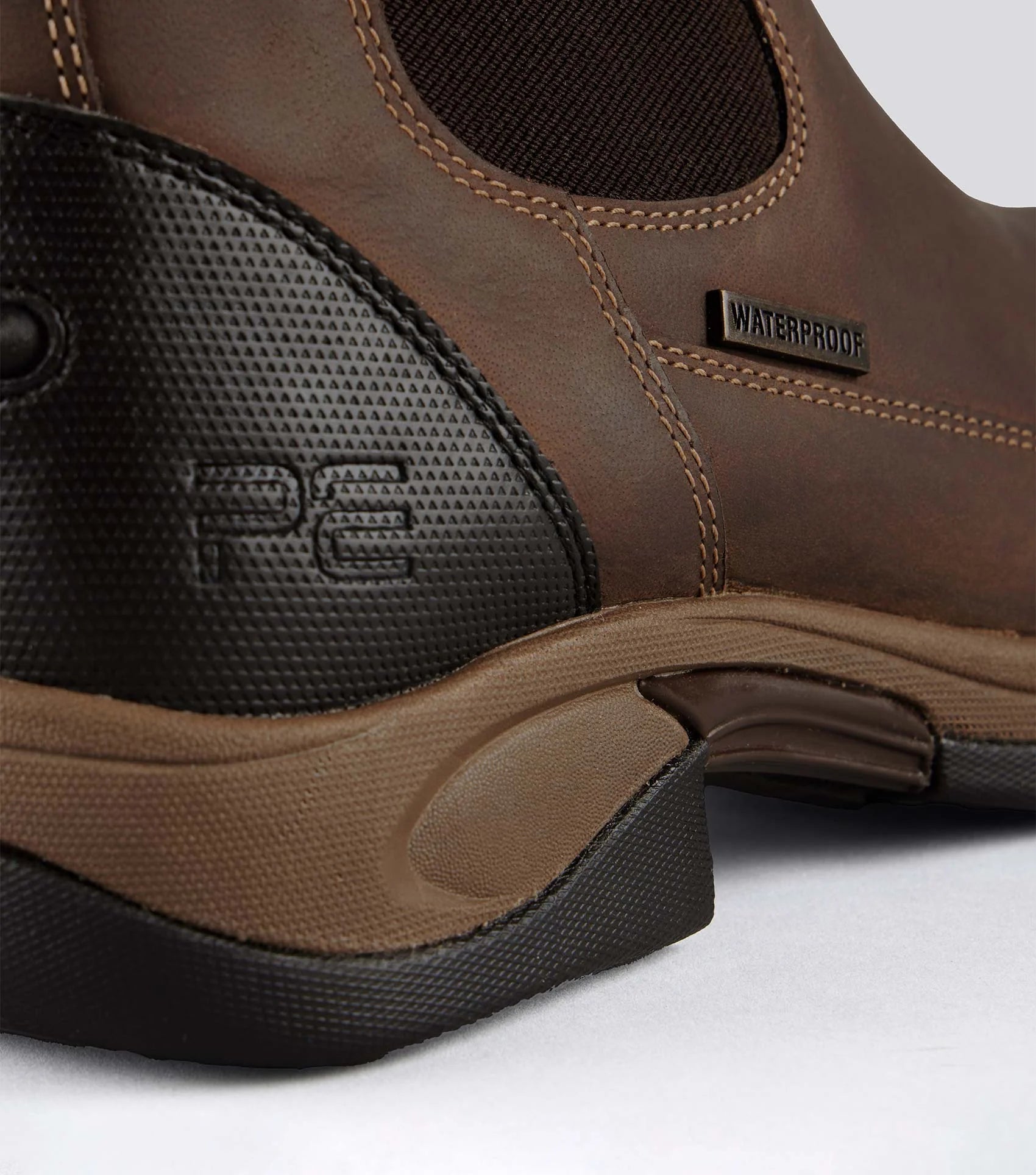 Premier Equine Borelli Waterproof Chelsea Boot - Brown Leather Work Boots for Riding & Outdoor Activities