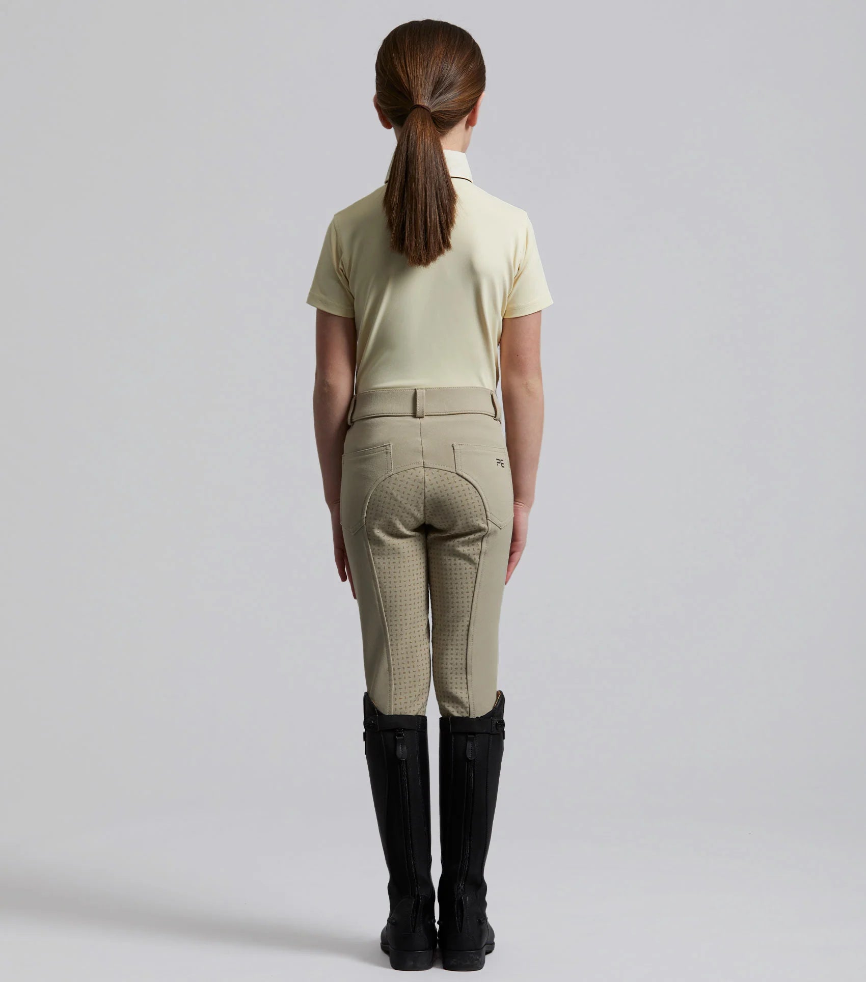 Premier Equine Brava Girls Full Seat Gel Competition Riding Breeches Beige