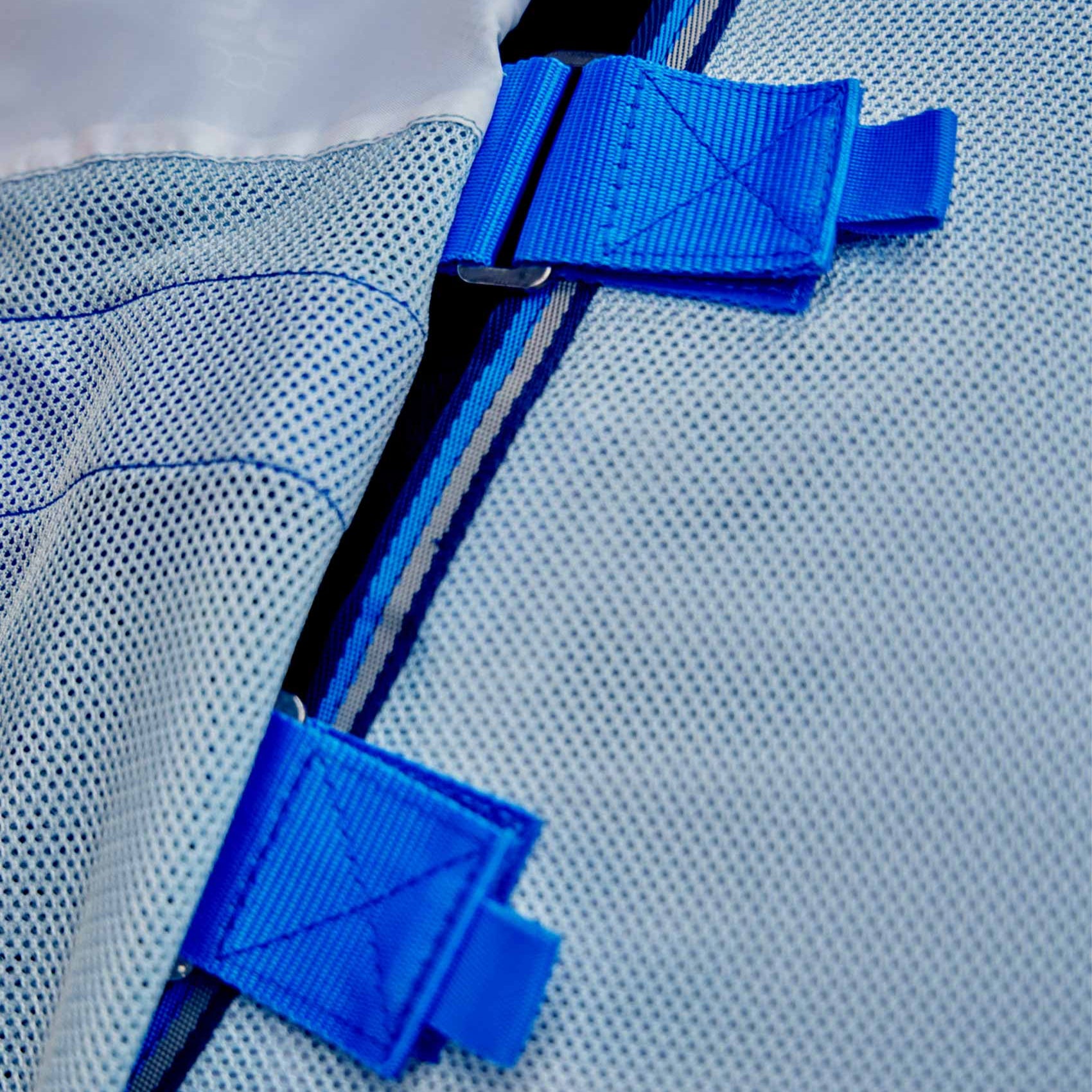 PREMIER EQUINE Bug Buster Fly Rug: Detachable Neck & Belly Flap - Blue Mesh Horse Rug for Insect & UV Protection.