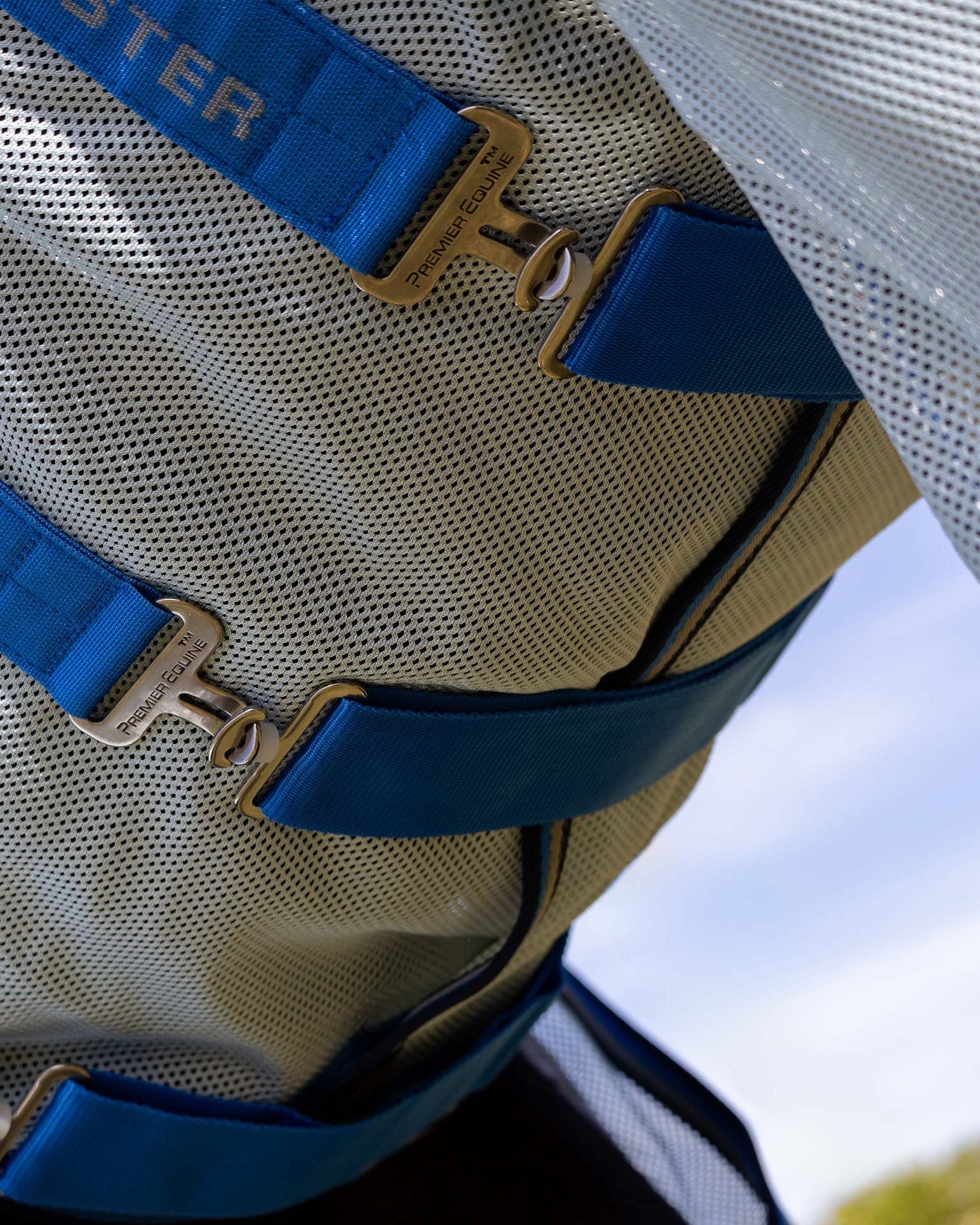 Premier Equine Bug Buster Fly Rug with Detachable Neck and Belly Flap Blue