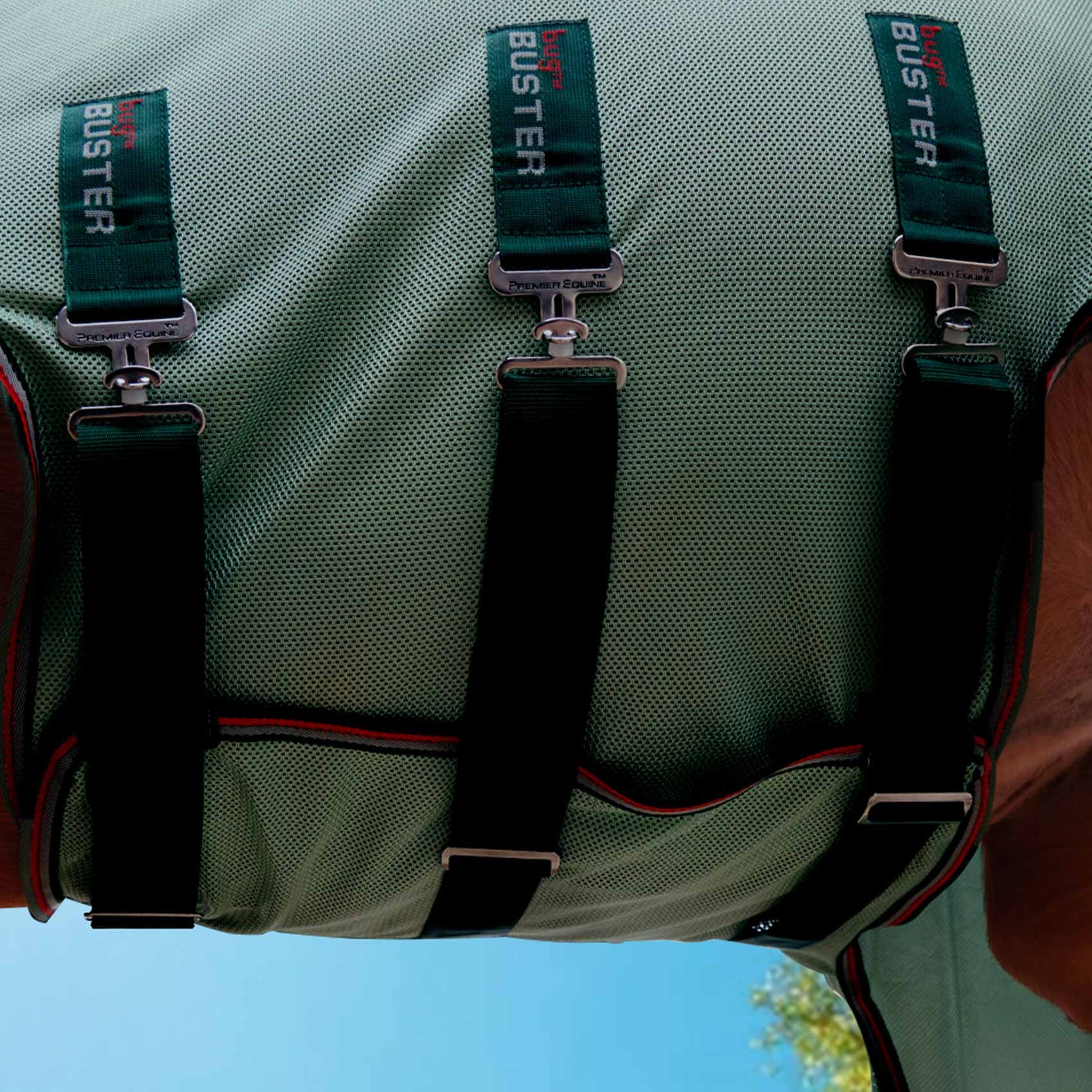 Premier Equine Bug Buster Horse Fly Rug-Mint Green,UV Protection,Detachable Neck & Belly Flap - Insect Protection