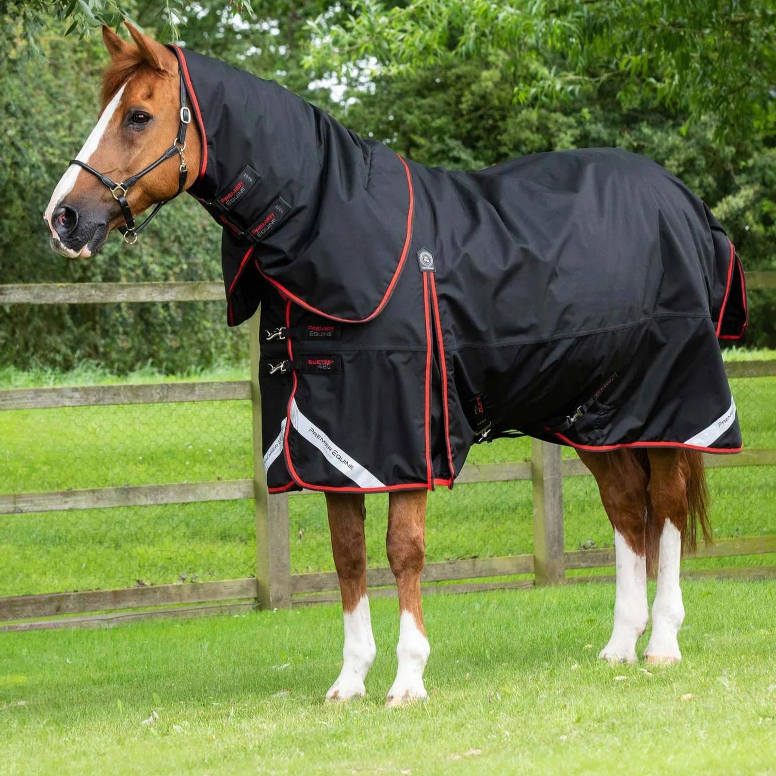 Premier Equine Buster 420g Turnout Rug with Classic Neck Cover Black