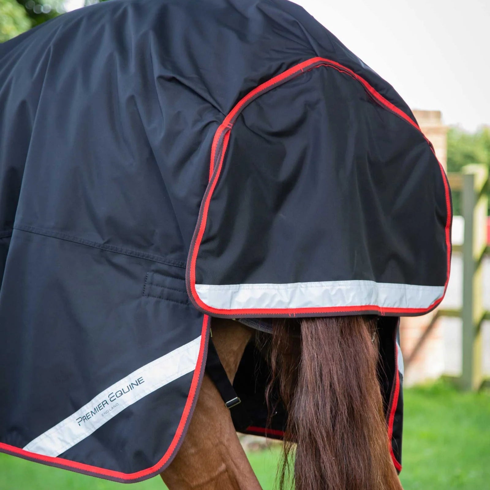 Premier Equine Buster Hardy 400g Half Neck Turnout Rug Black