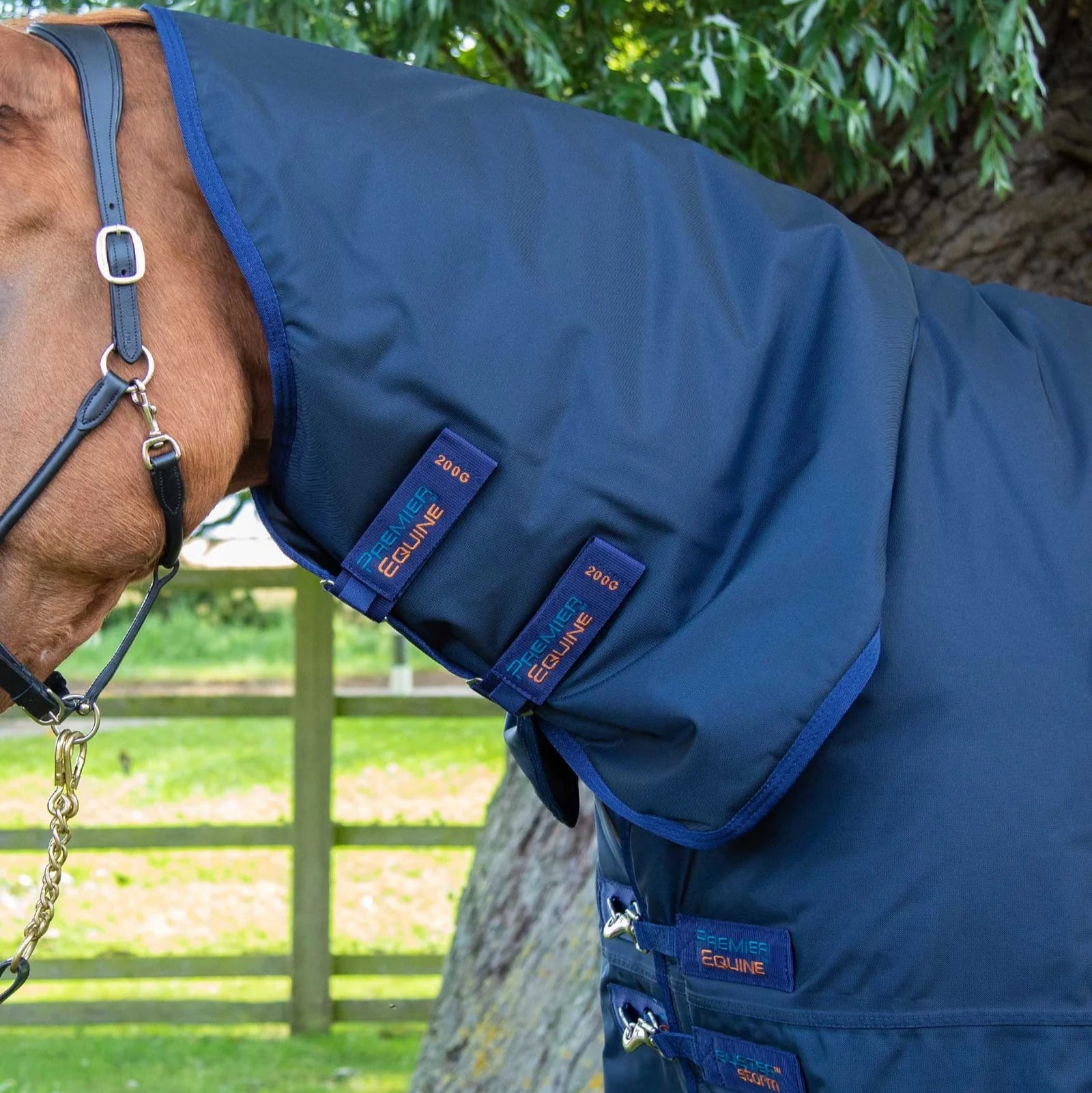 Premier Equine Buster Storm 420g Combo Turnout Rug with Classic Neck Navy
