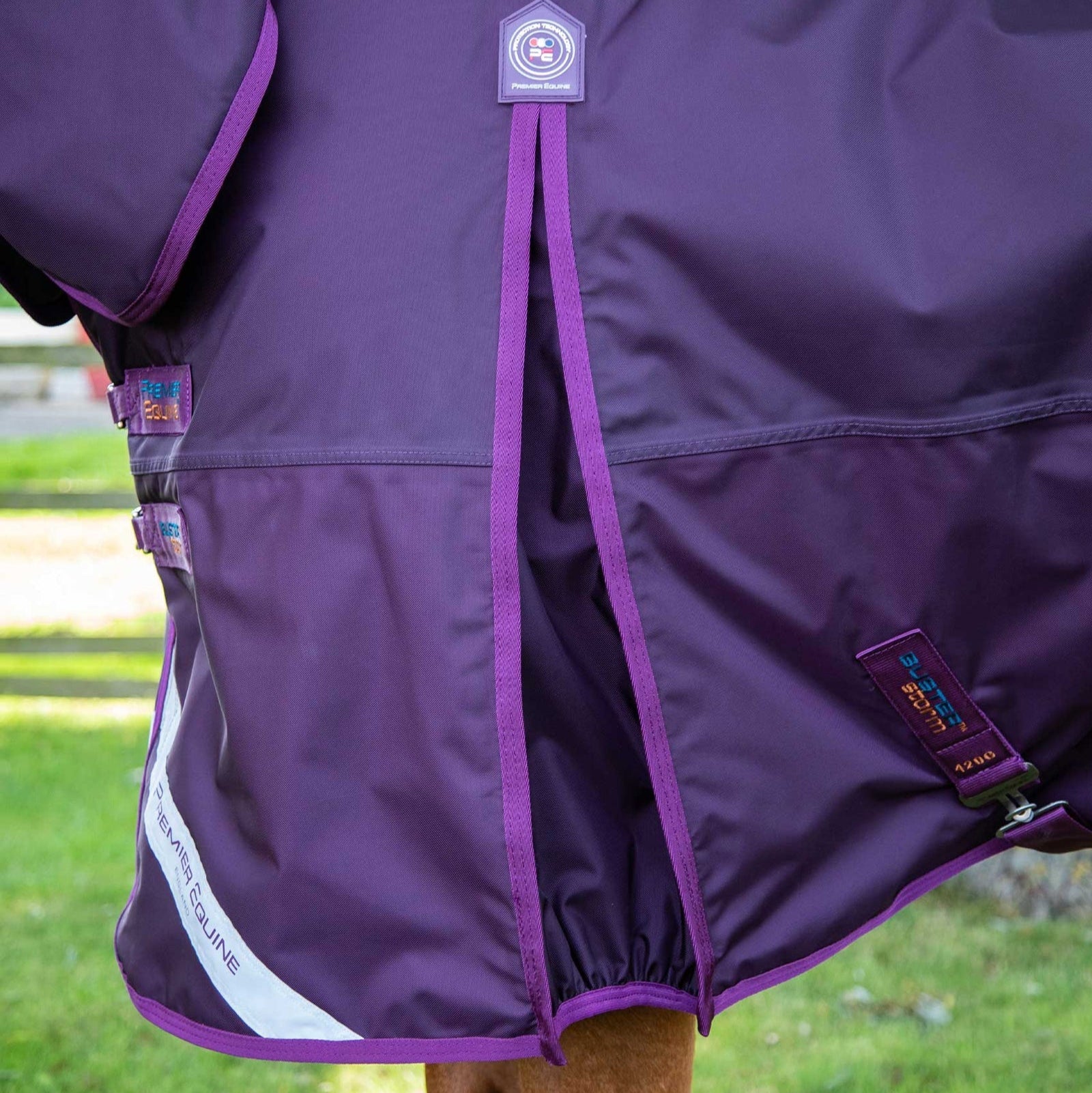 Premier Equine Buster Storm 420g Purple Turnout Rug | Heavyweight Horse Rug with Neck Cover