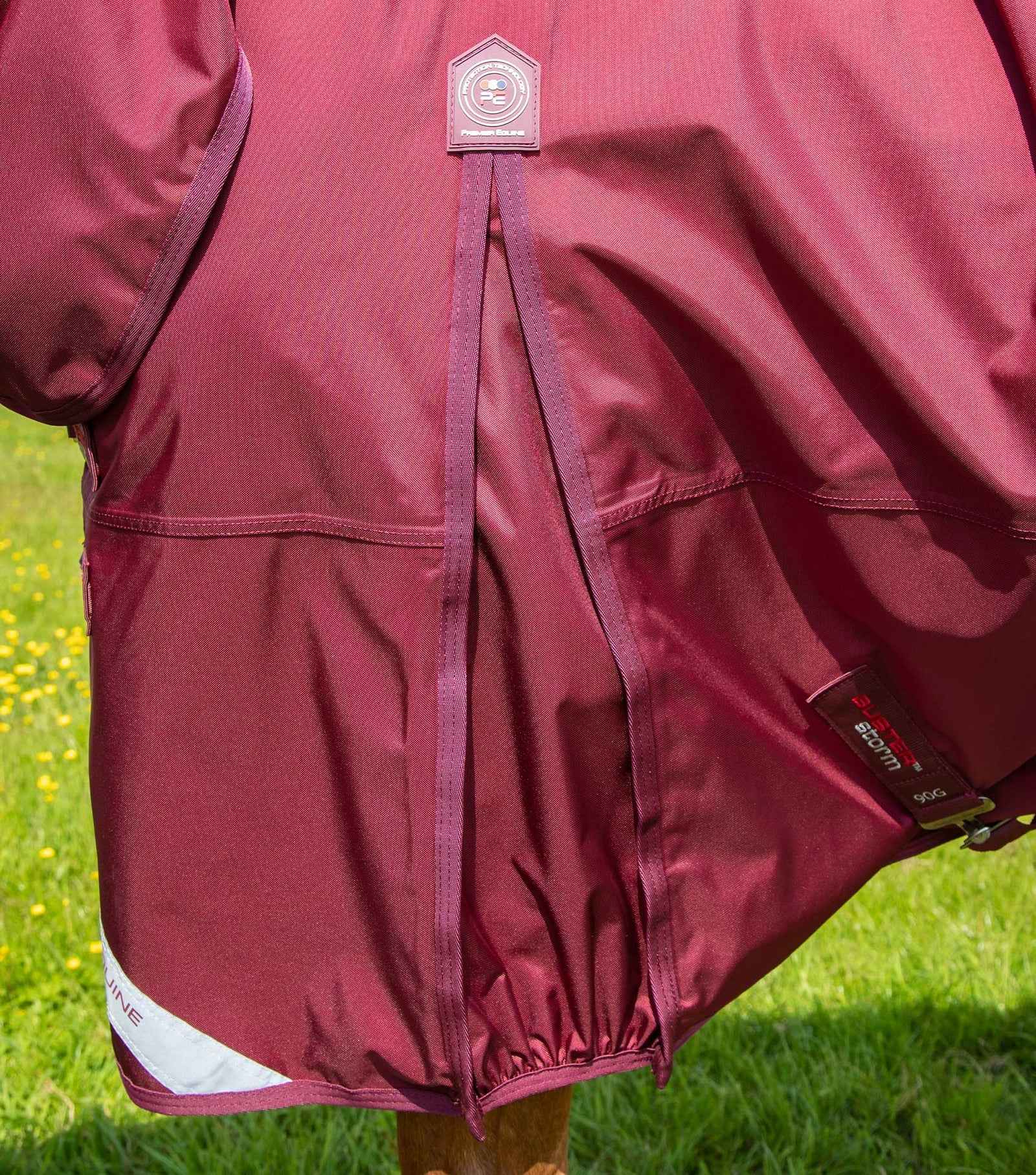 Premier Equine Buster Storm 90g Combo Turnout Rug with Classic Neck Burgundy