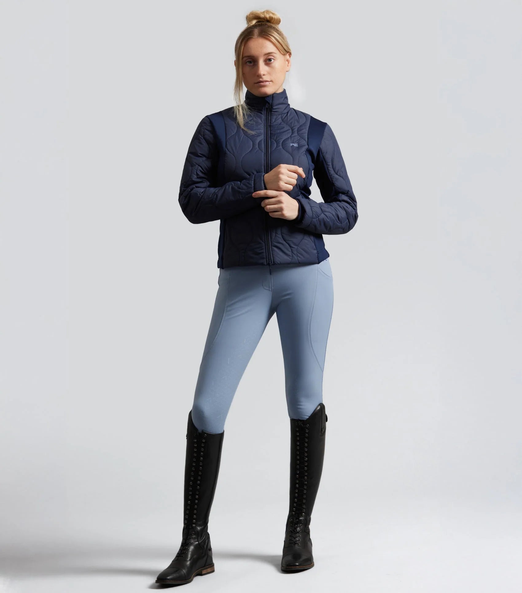 Premier Equine Campani Women's Quilted Riding Jacket Navy: Water Repellent, Windproof, Lightweight. Equiflair