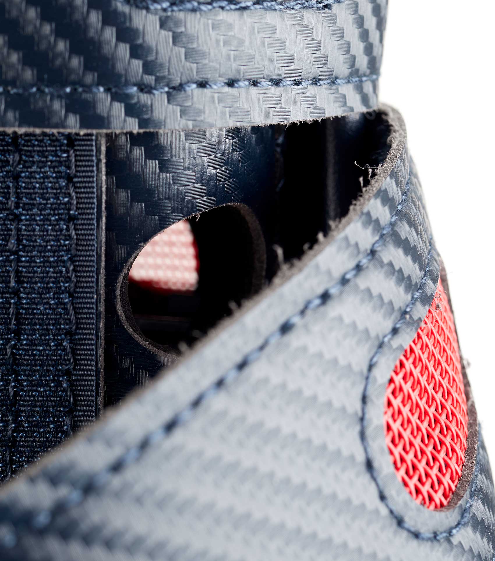 PREMIER EQUINE CARBON TECH Air Cooled Eventing Boots Navy Hind Detail. Equiflair.