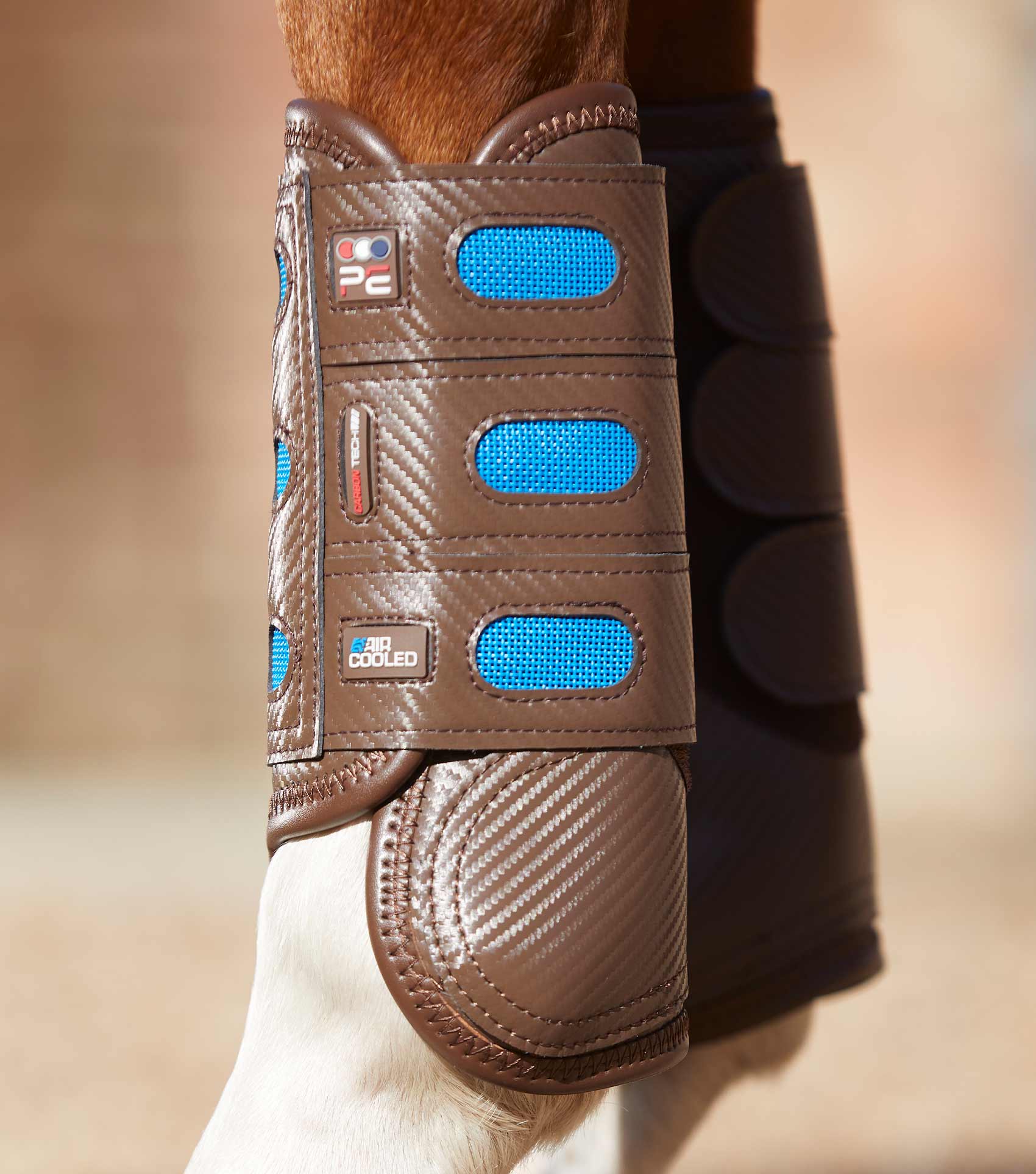 Premier Equine Carbon Tech Air Cooled Brown Front Eventing Boots | Horse Leg Protection
