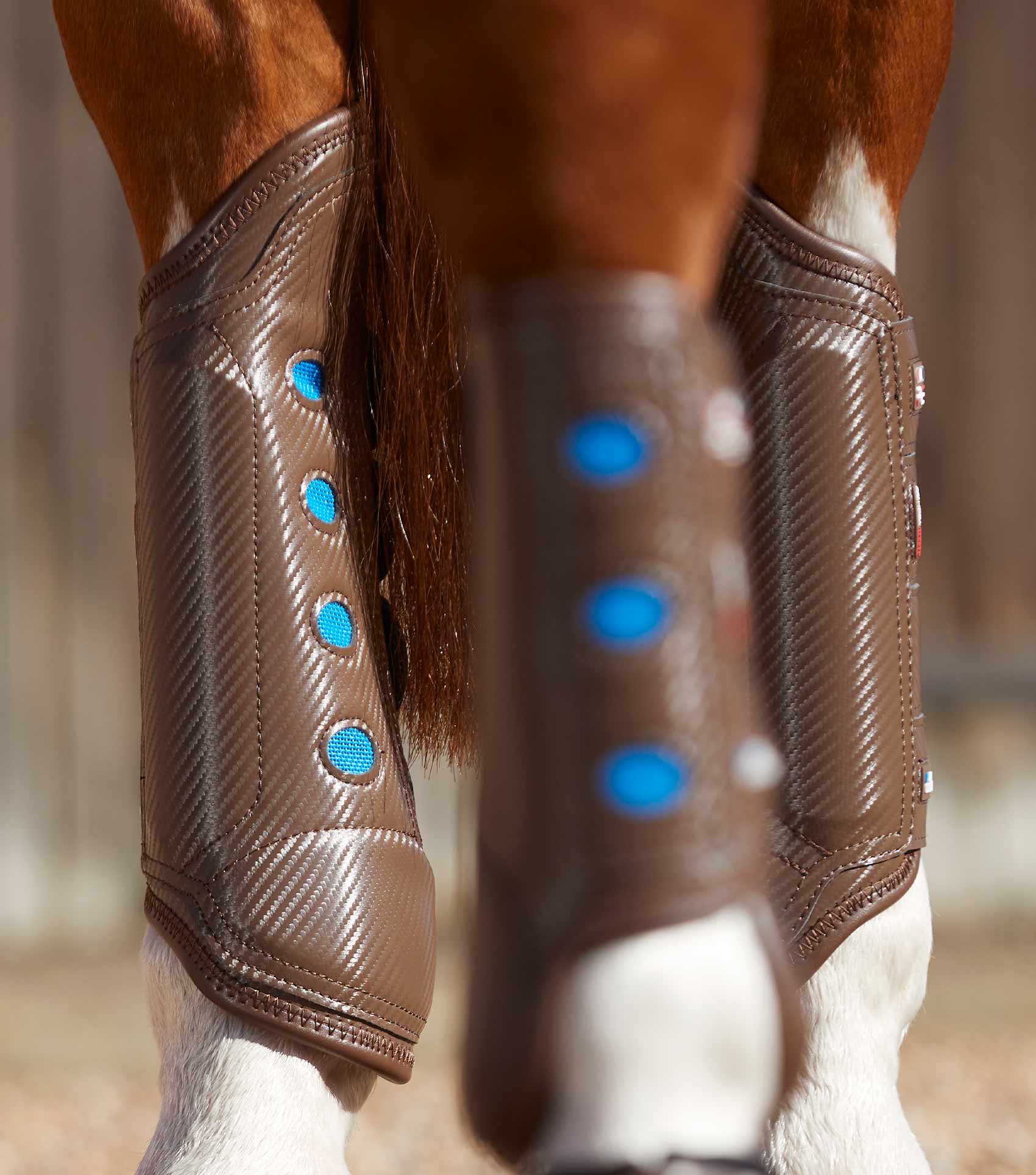 Premier Equine Carbon Tech Air Cooled Eventing Boots - Brown Hind - Horse Leg Protection