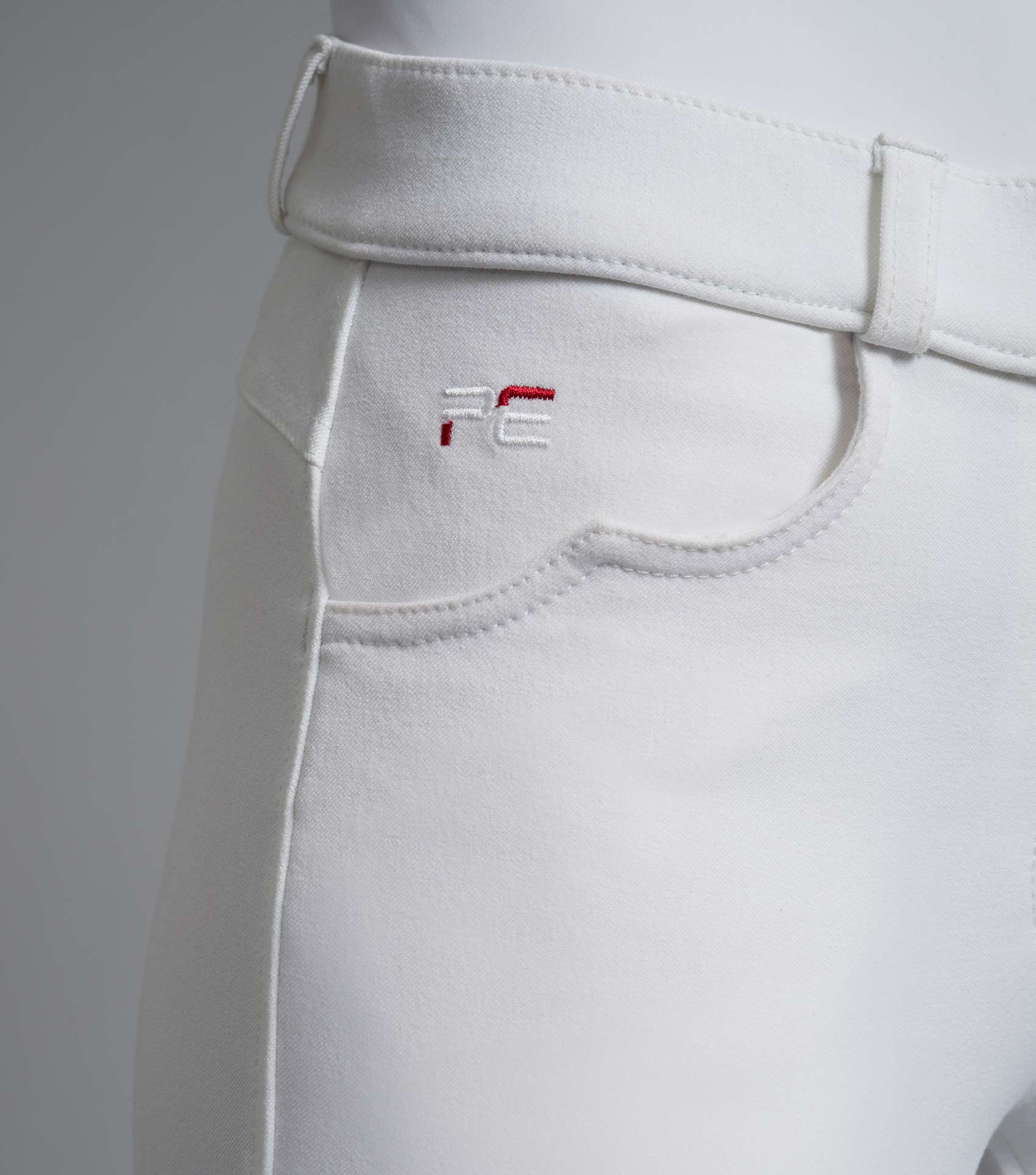 Premier Equine Cassa White Ladies Competition Riding Breeches - Full Seat Gel, Equiflair